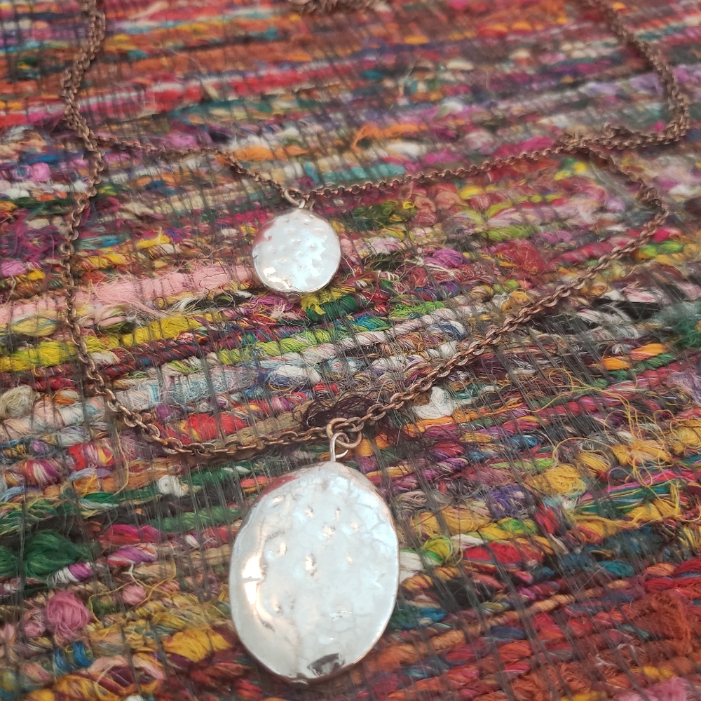 Long Double Chain Pendant Necklace